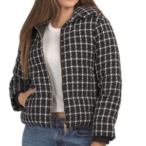 Jason Wu Black and White Checkered Puffer Jacket